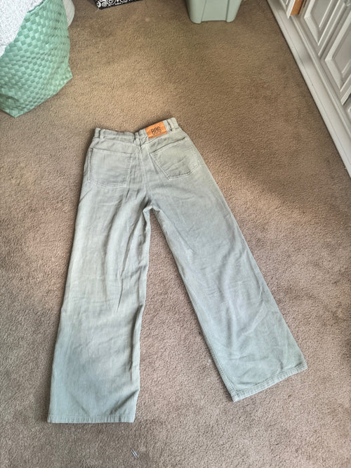 BDG High Rise Wide Leg Corduroy Pants Green Size 27