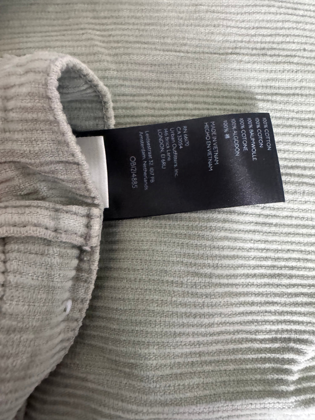 BDG High Rise Wide Leg Corduroy Pants Green Size 27